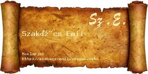 Szakács Emil névjegykártya